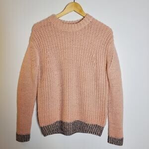 Kate Spade Saturday Pink/Grey Marled loose Knit Pull over sweater Size Small